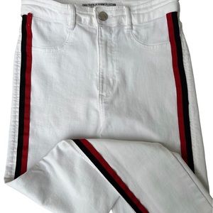 Zara Trafaluc Denim Collection stripe jeans